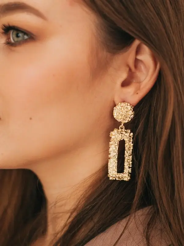 Серьги металл &laquo;Карибы&raquo;, прямоугольные, цвет золото