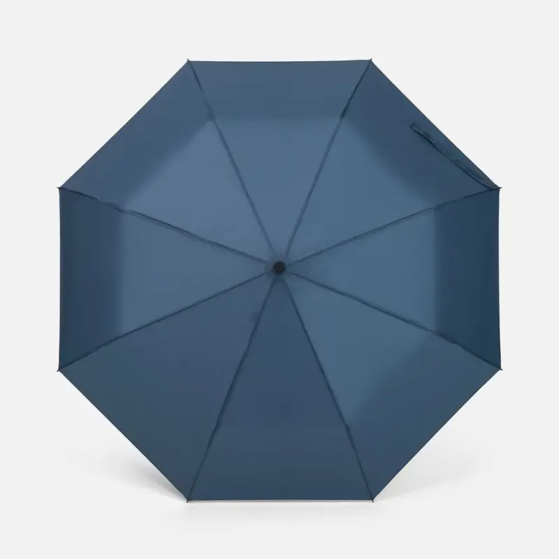 Зонт складной Classic, темно-синий с темной ручкой