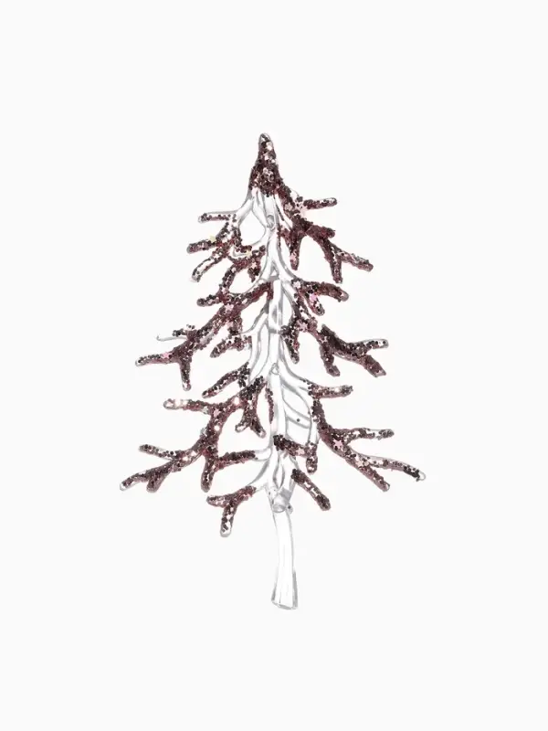 Ёлочная игрушка &laquo;Зимнее волшебство. Ёлочка блеск сияние&raquo;, 15&times;9 см, прозрачно-розовый