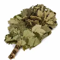 Веник для бани, дубовый, 55 см, с букетом из трав, &laquo;Добропаровъ&raquo;