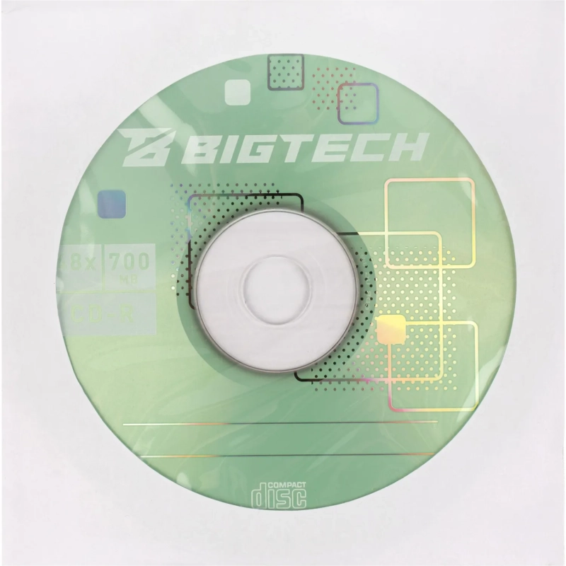 Носители информации Bigtech YCDRB005 CD-R 700 МБ/48х/1шт конверт белый