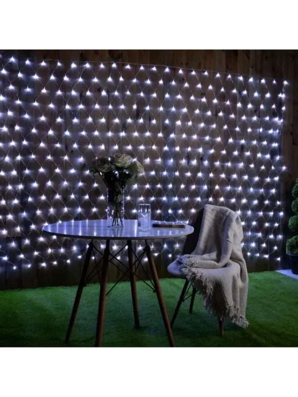 Гирлянда &laquo;Сеть&raquo; 2&times;3 м, IP44, УМС, прозрачная нить, 384 LED, свечение белое, 220 В