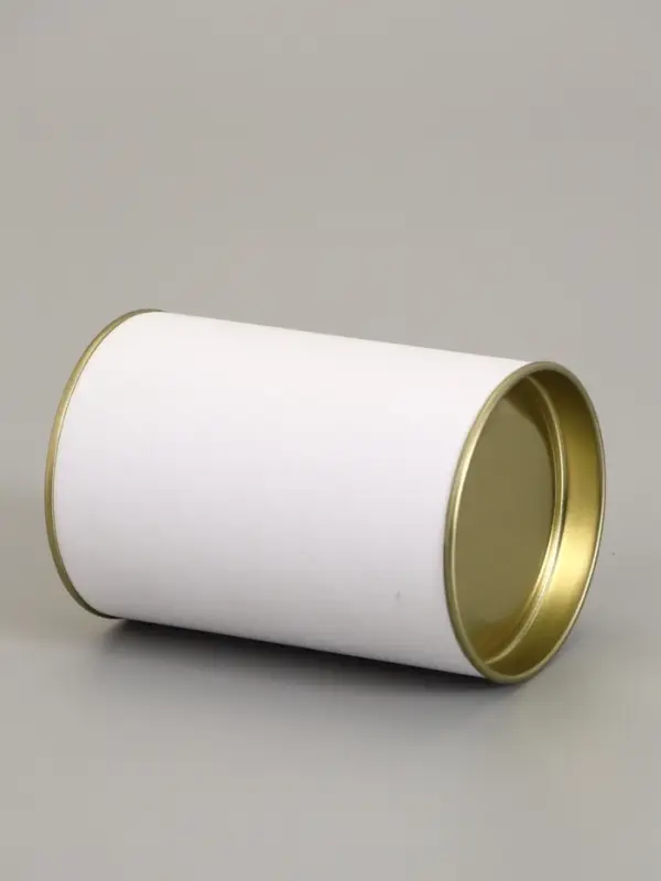 Тубус белый 73&times;110 мм (90 мм внутренняя высота), картон, металлическая крышка