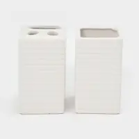 Набор для ванной "Альба" 4 предмета (дозатор, 2 стакана, мыльница), цвет белый