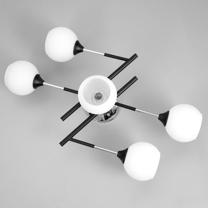 Люстра Люстра "Индис" 5хЕ27 40Вт черно-хромовый 60х60х28 см