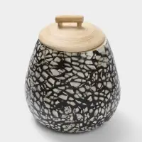 Банка для сыпучих продуктов, 13&times;13&times;13.5 см, бамбук
