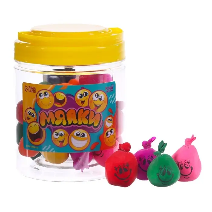 Антистресс сквиш мялка, минимальная фасовка — 30 шт, с мукой,в банке Антистресс сквиш мялка, минимальная фасовка — 30 шт, с мукой,в банке