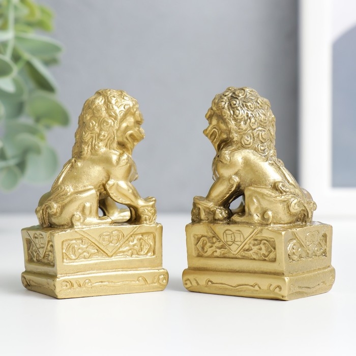 Нэцкэ бронза Нэцкэ бронза "Собаки Фу" (китайские львы Будды) (набор 2шт) 4,3 х 3,2 х 7 см