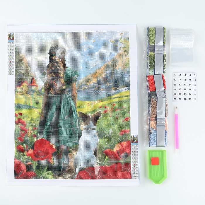 Алмазная мозаика с полным заполнением на холсте «Изумрудная фантазия», 30 х 40 см Алмазная мозаика с полным заполнением на холсте «Изумрудная фантазия», 30 х 40 см