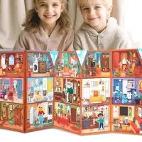 Книга - раскладушка детская &laquo;Мой дом&raquo;, с липучками, 70 окошек