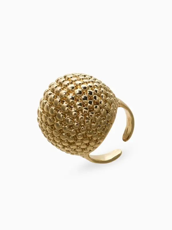 Кольцо металл &laquo;Шар сетка&raquo;, цвет золото, безразмерное