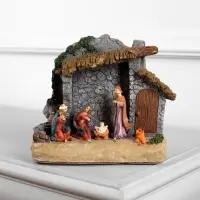 Светодиодная фигура &laquo;Рождество&raquo; 18&times;19&times;8 см, полистоун, от батареек ААх3, свечение тёплое белое