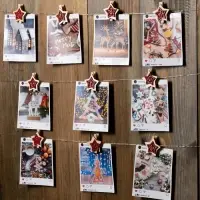 Гирлянда &laquo;Нить&raquo; 2 м, роса с насадками &laquo;Прищепки-звёздочки&raquo;, IP20, серебристая нить, 20 LED, от батареек АА&times;2, свечение тёплое белое