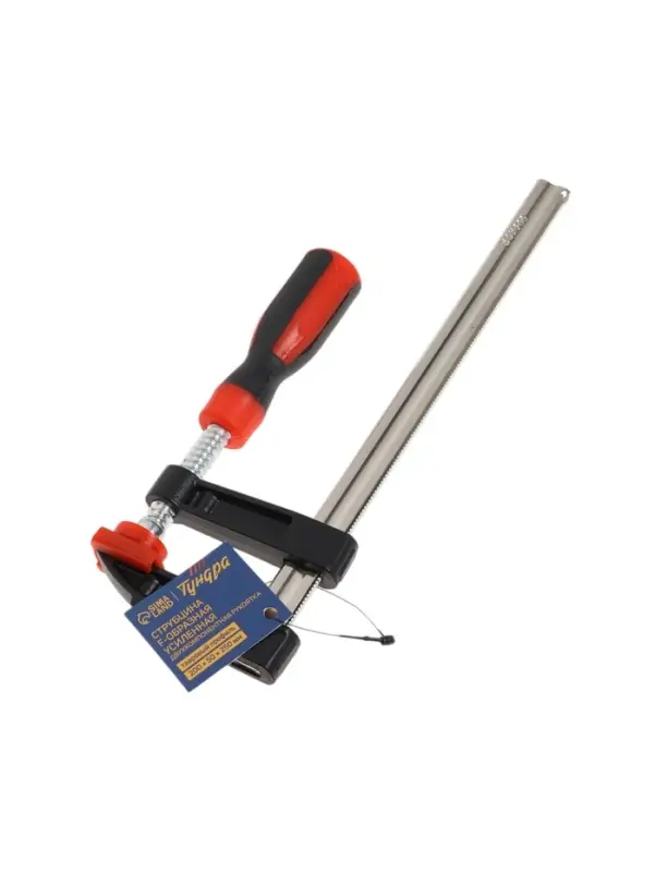 Струбцина F-образная усиленная ТУНДРА, тавровый профиль, 2К рукоятка, 200&times;50&times;250 мм