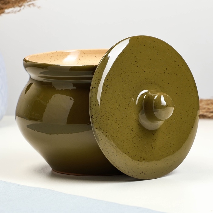 Горшок керамический для запекания №10, 1,3л / 16х13см, оазис Горшок керамический для запекания №10, 1,3л / 16х13см, оазис