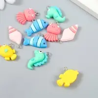 Декор для творчества пластик "Подводный мир с петелькой" МИКС 0,7х1,4х2,1 см