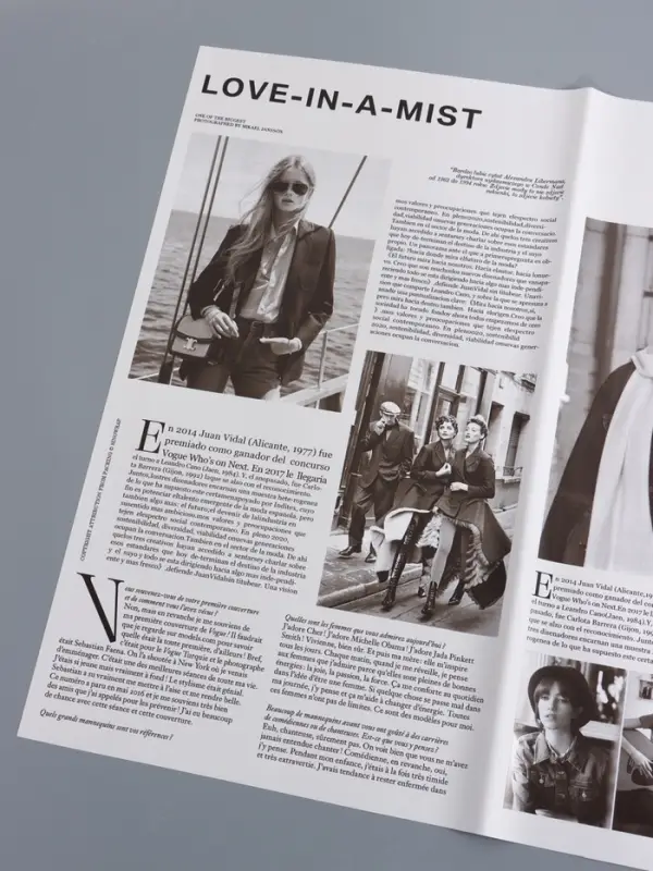 Пленка флористическая "Газета моды" 65мкм, серая, 50х57 &plusmn;1см