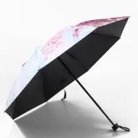Зонт механический &laquo;Цветочная картина&raquo;, эпонж, 4 сложения, 8 спиц, R=48/55 см, d=96 см, МИКС