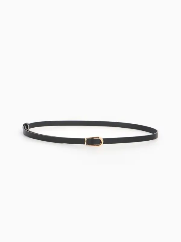 Ремень женский тонкий, 110&times;1.2 см, пряжка металл, золотистая, чёрный