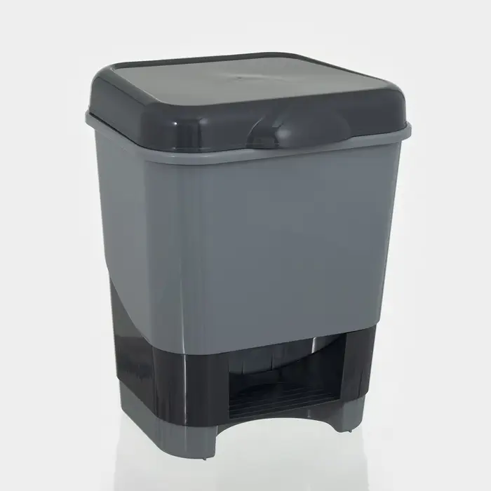 Контейнер для мусора с педалью, 8 л, 24&times;25.5&times;29.5 см, пластик, серый
