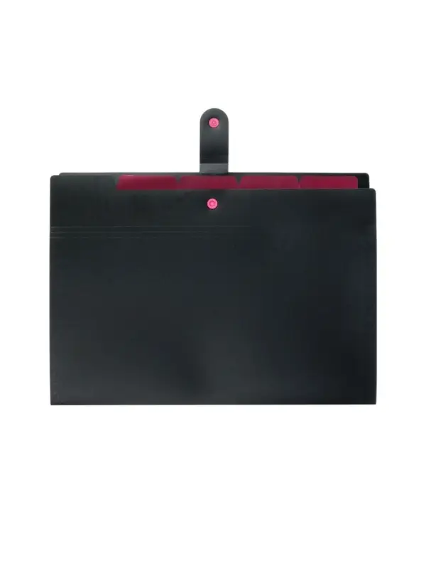 Папка А4, 5 отделений, Calligrata, 600 мкм, на кнопке, черная, матовая Папка А4, 5 отделений, Calligrata, 600 мкм, на кнопке, черная, матовая