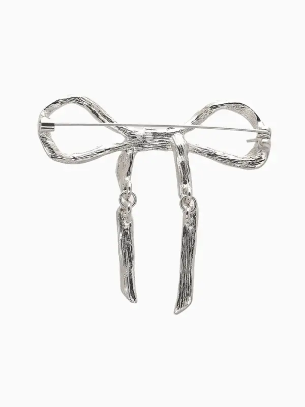 Брошь  Брошь "Бантик" нежность, из металла, цвет серебро