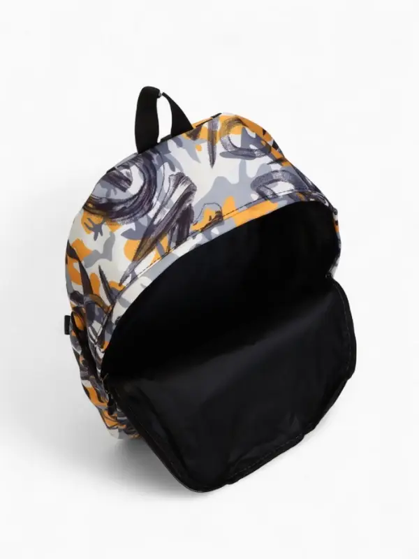 Рюкзак школьный, с абстрактным принтом, размер 30&times;13&times;42 см, жёлтый