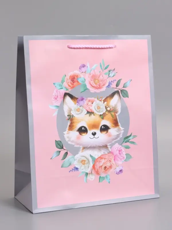 Пакет подарочный ламинированный "Милый котик" 26 х 12 х 32 см