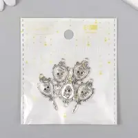 Декор для творчества металл &laquo;Ажурное зеркало с черепом&raquo;, серебро, 3.4&times;1.5 см