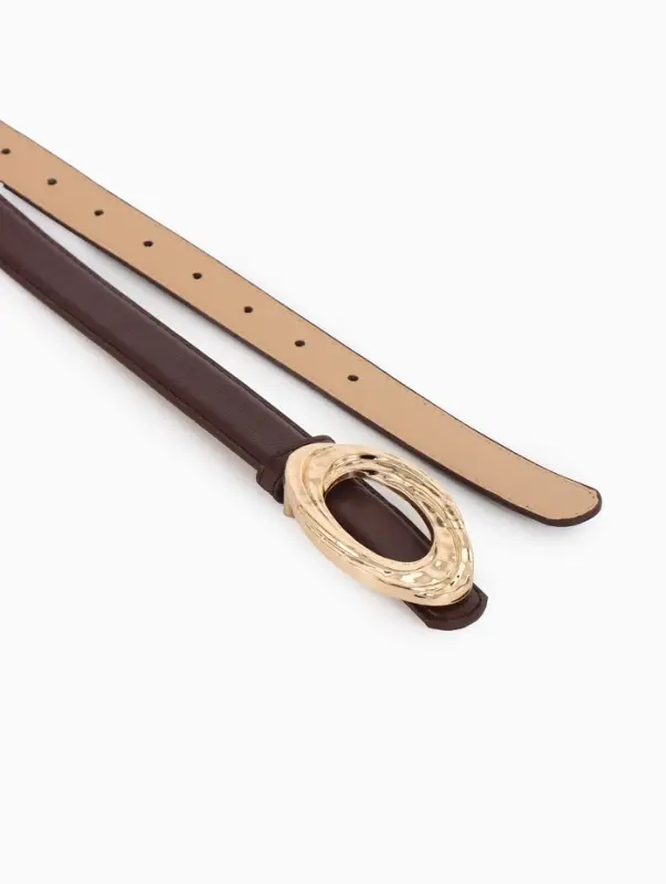 Ремень жен 04-01-01-04, Июнь2513, 2,4*0,3*110 см, без винта, пряж золото, гвоздик, корич