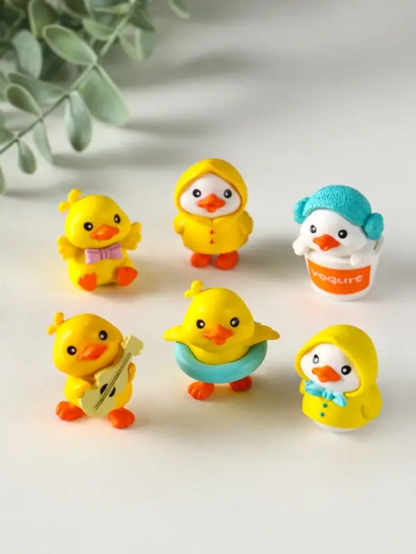 Сувенир полистоун "Утята на отдыхе" набор 6 шт 2,4х3х3 см