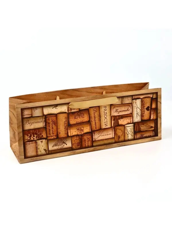 Пакет под бутылку &laquo;Пробки&raquo;, 36&times;10&times;13 см