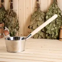 Ковш - черпак для бани и сауны, 1.5 л, нержавеющая сталь, деревянная ручка, &laquo;Добропаровъ&raquo;