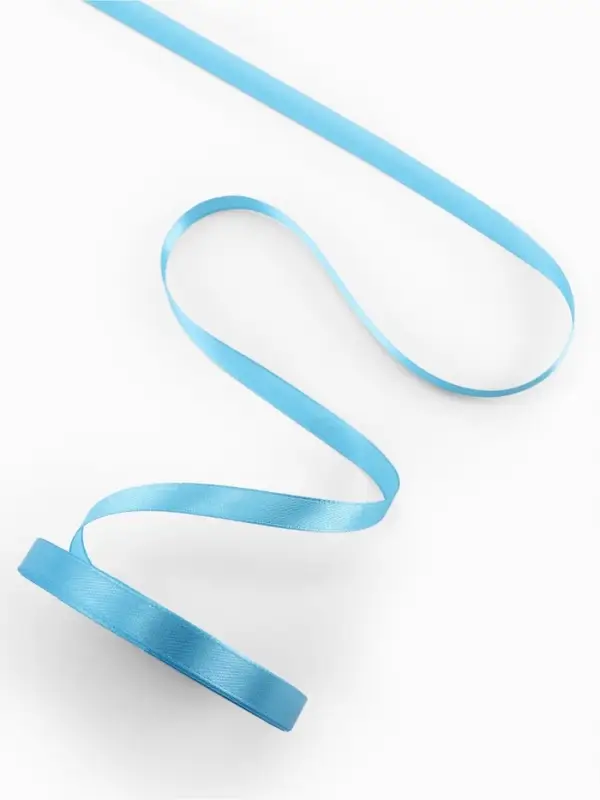 Лента атласная, 10 мм, 23±1 м, ярко-голубая №20