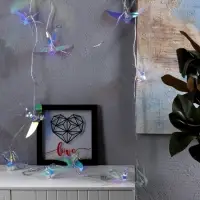 Гирлянда &laquo;Нить&raquo; 2.5 м с насадками &laquo;Птички&raquo;, IP20, прозрачная нить, 10 LED, свечение белое, 220 В