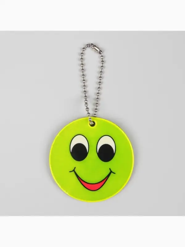 Светоотражающий элемент &laquo;Смайлик с большими глазами&raquo;, двусторонний, d=5.3 см, жёлтый