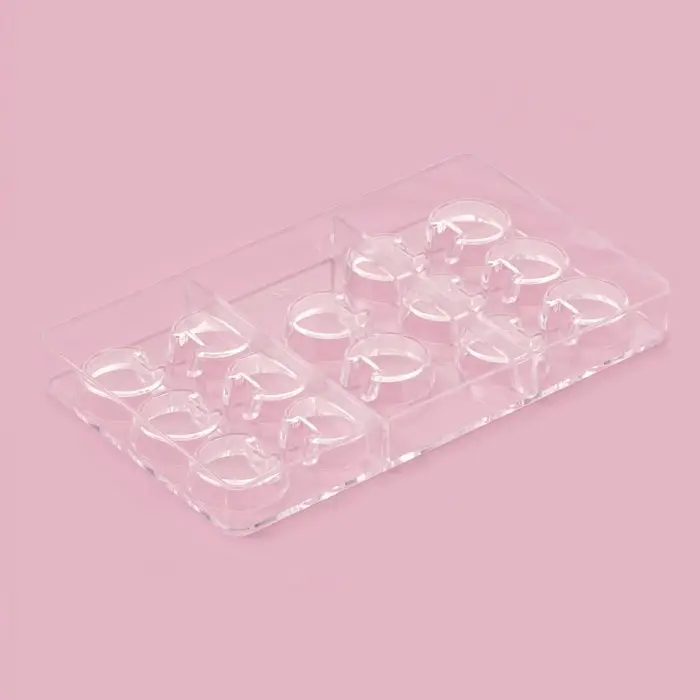 Форма для конфет и шоколада &laquo;Пакман&raquo;, 14 ячеек, 20&times;12&times;2.5 см, ячейка d=3 см, пластик, прозрачная