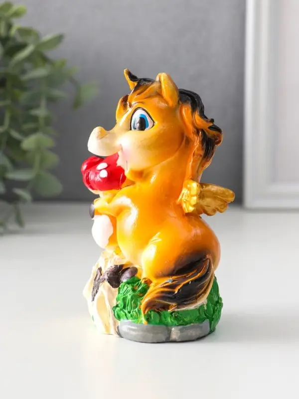 Копилка полистоун Копилка полистоун "Лошадка с мухомором" 5,5х8х12,5 см