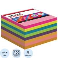 Стикеры  с клеев.краем&nbsp; 76х76 мм, 400 лист, 8 неоновых цв