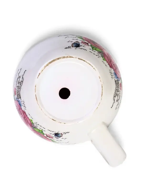 Горшок для цветов &laquo;Эмма&raquo;, 1.3 л, 19&times;15&times;10 см, керамический, с поддоном, белый, розовый, Greengo