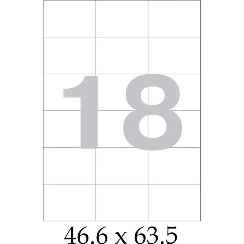 Этикетки самоклеящиеся 63,5x46,6 18шт/л&nbsp;100л/уп