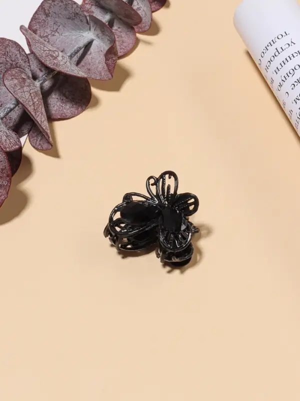 Крабик для волос «Чёрный ажур», бабочка, 2.3 см Крабик для волос «Чёрный ажур», бабочка, 2.3 см
