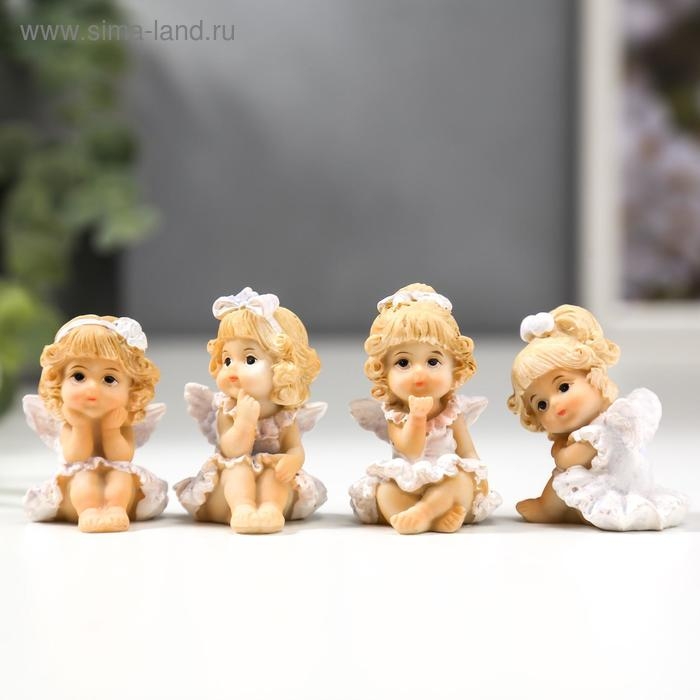 Сувенир полистоун Сувенир полистоун "Ангелочек-девочка в голубом сарафанчике" МИКС 5,2х3,5х3,5 см