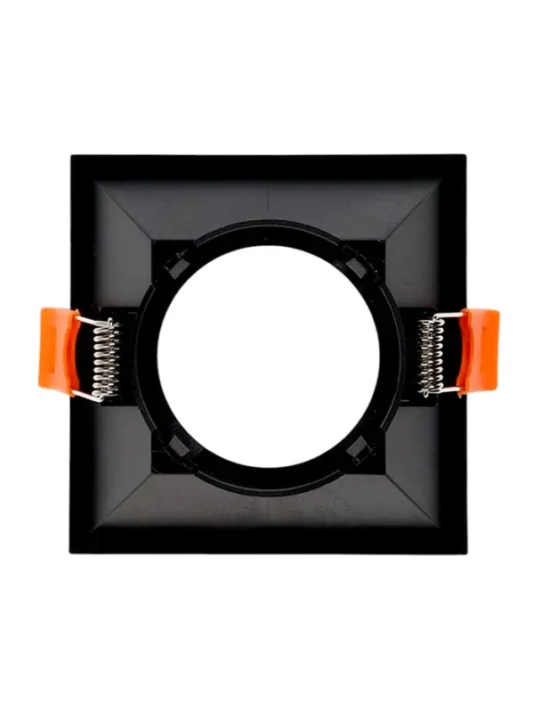 Светильник встраиваемый под лампу MR-16, квадратный, пластиковый, чёрный