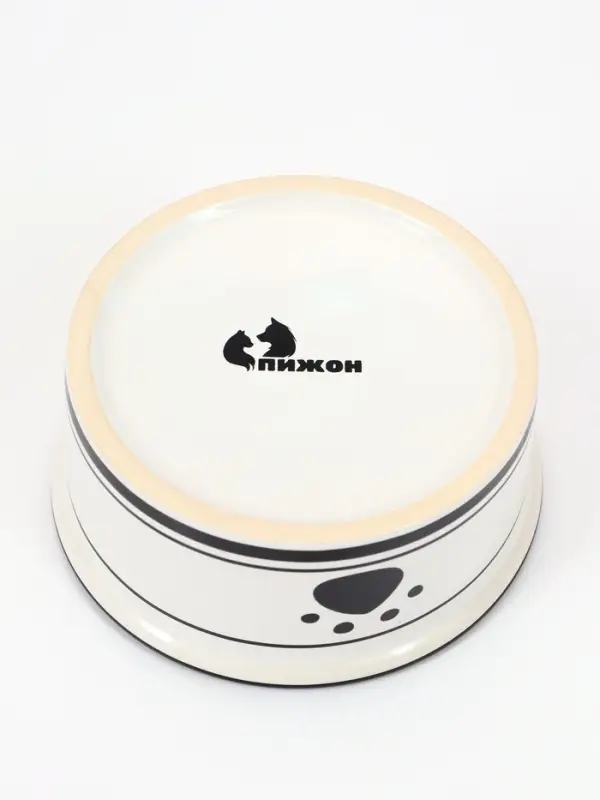 Миски, 250 мл, 13&times;5 см, на металлической подставке, 2 шт., керамика, белые