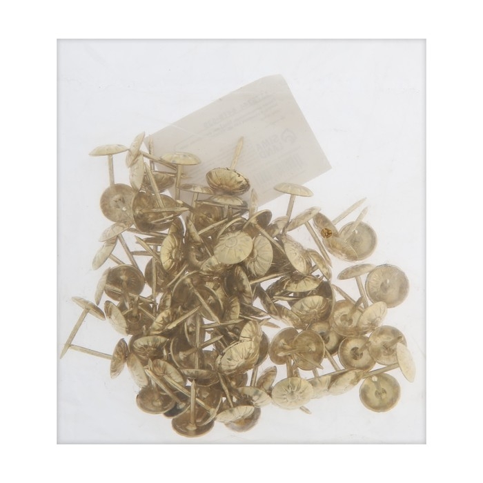 Гвозди ТУНДРА, декоративные, обивочные, фактурные, 11х16 мм, золото, 100 шт Гвозди ТУНДРА, декоративные, обивочные, фактурные, 11х16 мм, золото, 100 шт