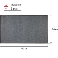 Коврик входной Tuff влаговпитывающий 90x150 см. серый,&nbsp; Blabar/5