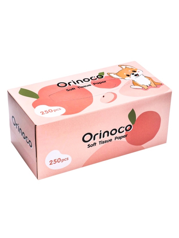 Салфетки бумажные в коробке Orinoco "Персик", 250 шт.