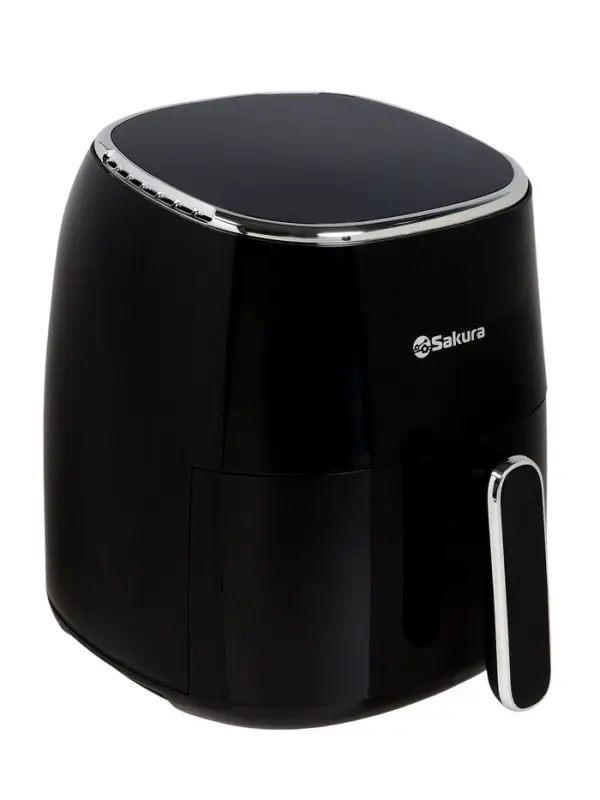 Аэрогриль Sakura SA-7684BK, 5 л, 1500 Вт, 8 программ, сенсорное управление, таймер, чёрный