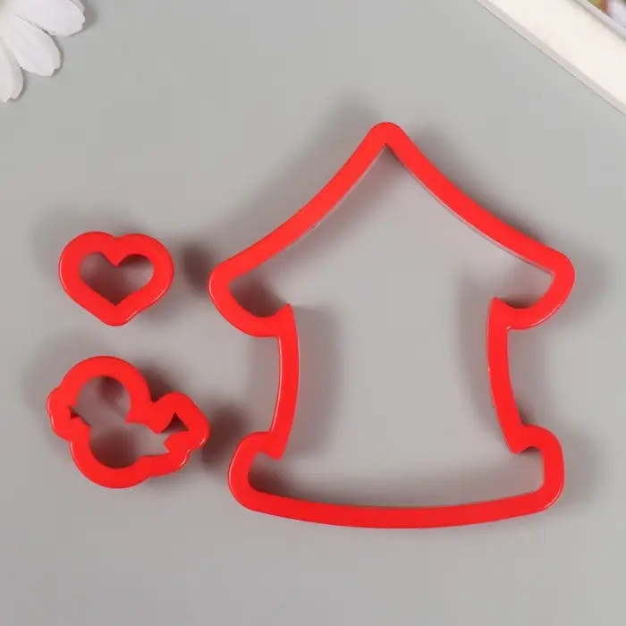 Каттеры для полимерной глины Каттеры для полимерной глины "Домик с птичкой" набор 3 шт 3,1х4,2 см 2,4х3 см 10,3х9,3 см